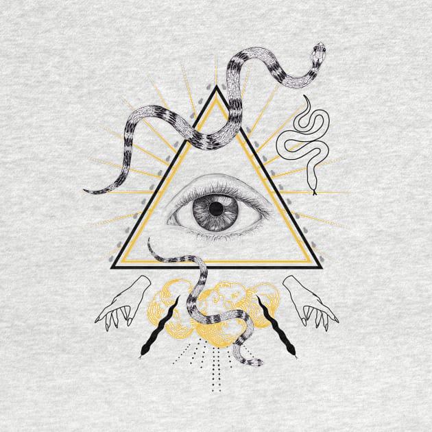 All seeing eye with snakes by Darkstar Designs